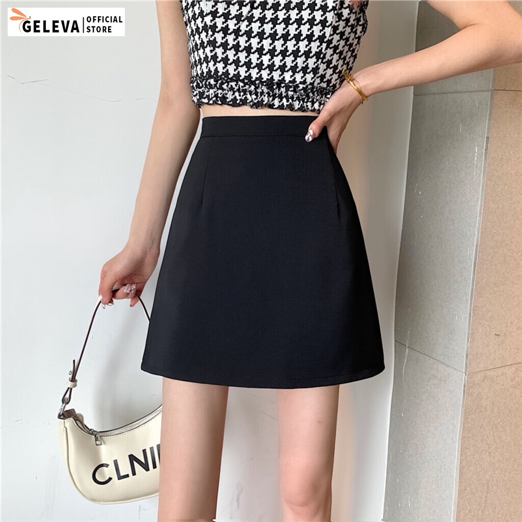Chân váy chữ a ngắn nữ công sở cạp siêu cao dáng ôm nhẹ Geleva GE146