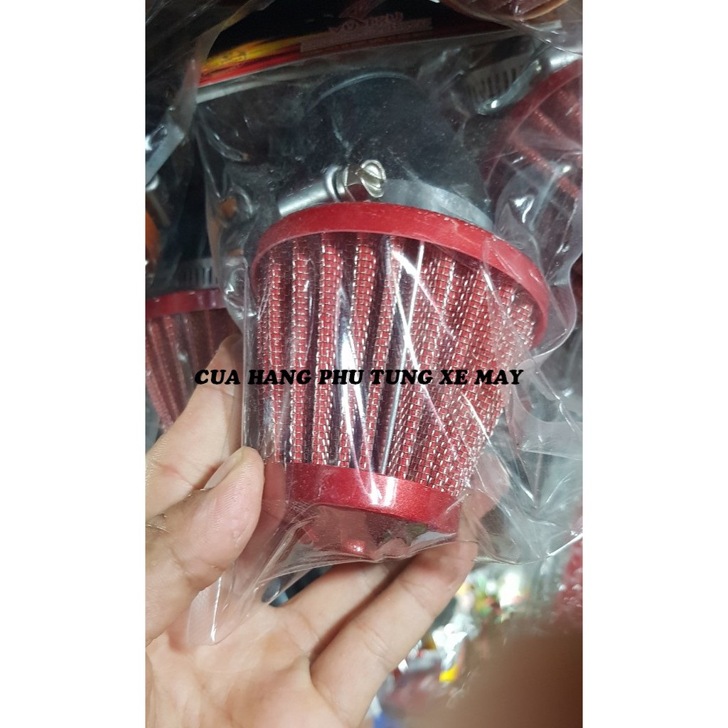 Pô e (lọc gió) tăng tốc lưới đỏ gắn cho bình xăng thường