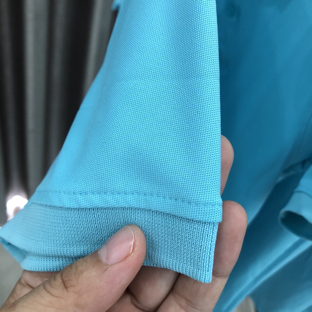 Áo Thun Có Cổ Polo Cá Sấu 4 Chiều Cổ Bẻ Màu Xanh Ngọc - Thiên Thanh Phom Xuông Dùng Cho Nam Và Nữ