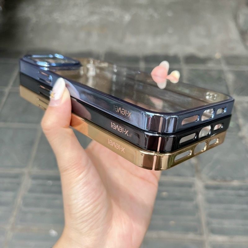 Ốp Lưng Trong Viền Màu Iphone 14 pro max ,14 pro ,14 max 13, 13  Pro, 13 Pro Max, 12 Pro, 12 Pro Max, 11 Pro Max X-LEVEL