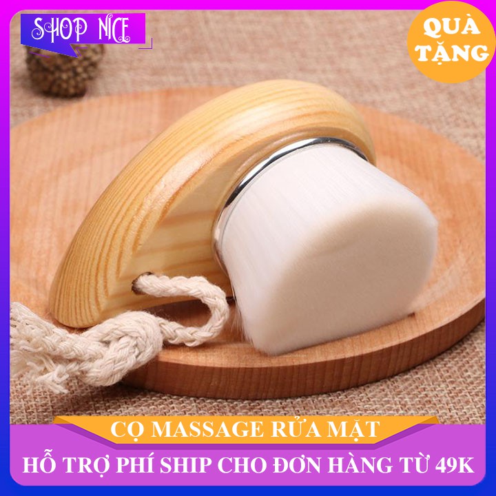 Cọ rửa mặt massage cán gỗ có móc treo giúp lưu thông máu - KD0122