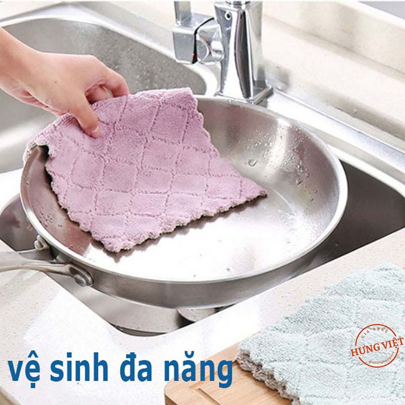 Khăn lau bếp siêu thấm, đa năng (lau bếp, bát đĩa, bàn ghế) kháng khuẩn [KHĂN 2 MẶT]