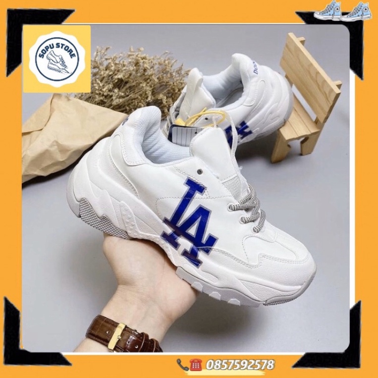 [FREE SHIP] Giày sneakers la đẹp trắng chữ xanh, đế cao [Hỗ trợ đổi trả]