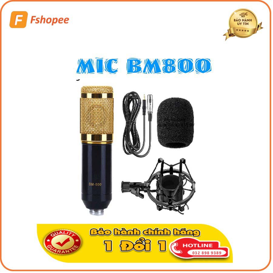 Mic Thu Âm BM800 Giá rẻ + Chân Mic  + Bông Lọc Âm