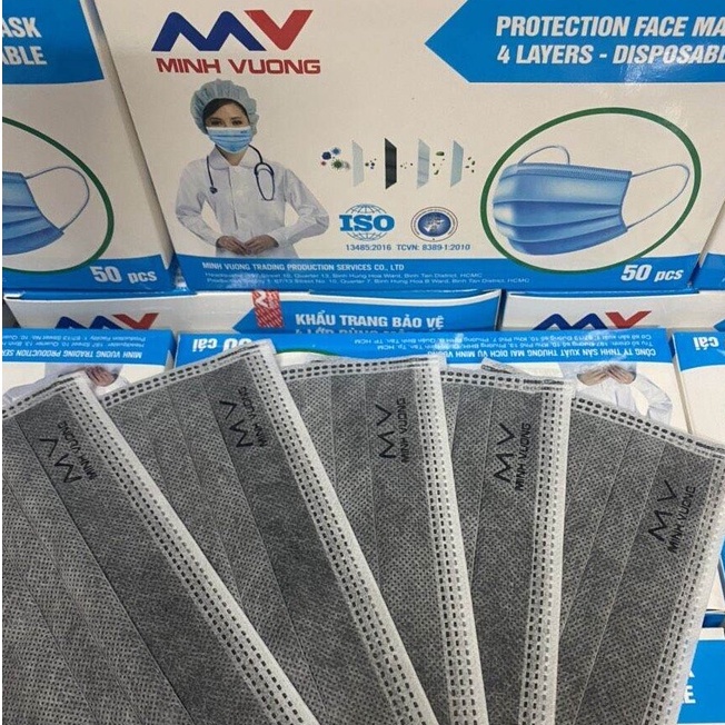 Khẩu trang y tế MINH VƯỢNG  kháng khuẩn - 4 lớp