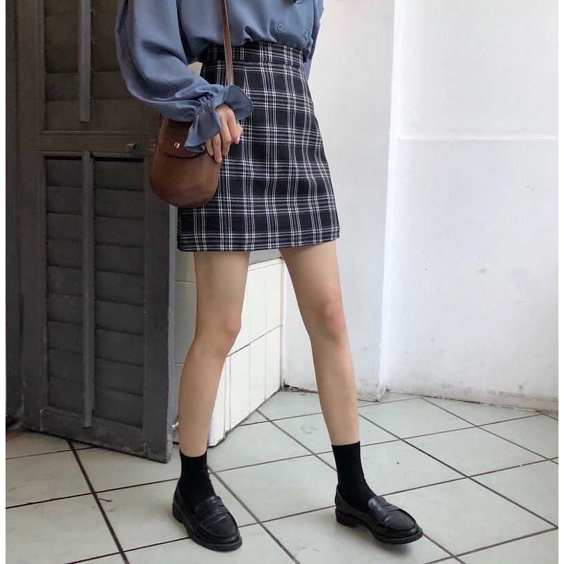 [Mã FADIRECT20 giảm 20K đơn 150K] Chân váy chữ A caro phong cách Hàn Quốc trẻ trung dành cho nữ | BigBuy360 - bigbuy360.vn