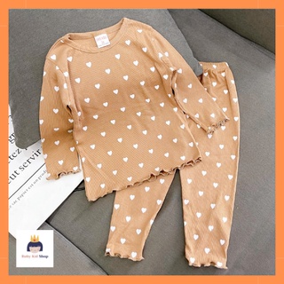 8-25KG Bộ quần áo ấm dài cho bé gái, đồ dài thu đông mặc ngủ giữ ấm họa tiết chấm bi dễ thương