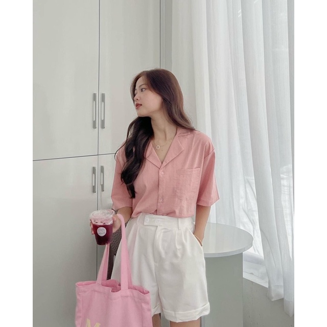 ÁO SƠMI CỔ VEST TRƠN BASIC 4 Màu chất đũi mát (Ảnh thật / Video)