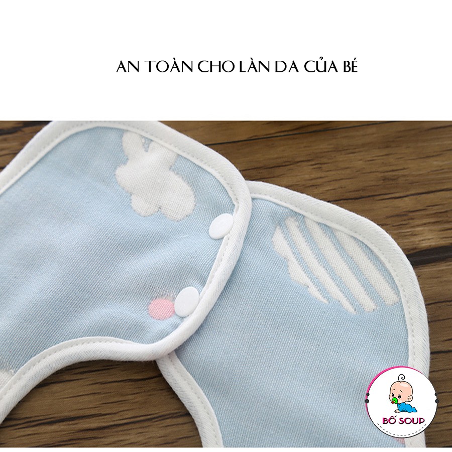 Yếm Ăn Dặm Cho Bé Chất Liệu Cotton Nguyên Chất