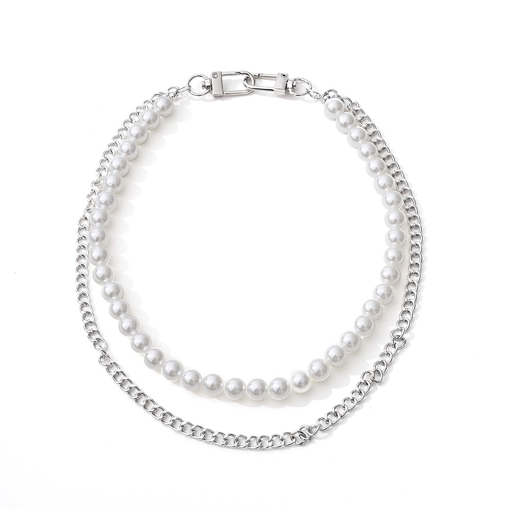 Thắt lưng hai lớp đính ngọc trai nhân tạo phong cách hip hop thời trang cho nam và nữ