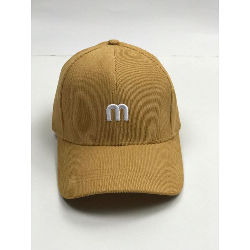 Mũ lưỡi trai nón kết nam nữ chất vải nhung tăm thêu chữ M thời trang phong cách