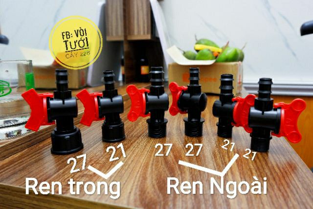 Van Khóa PE, Van Khởi Thủy Ron Cao Su, Răng Ngoài, Ren Trong 21, 27