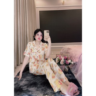 Bộ đồ ngủ nữ pijama, lụa latin cao cấp chất lụa thoáng mát