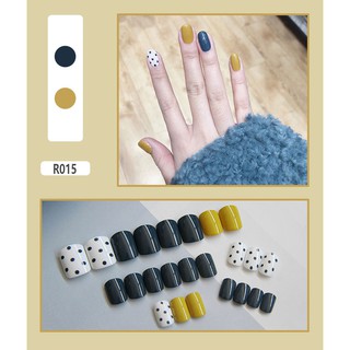 Xả-Combo 12 bộ móng tay giả thời trang 24m kèm keo dán R015