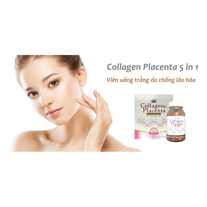 Viên Uống Trắng Da Collagen Placenta 5in1 Nhật Bản 270 Viên | BigBuy360 - bigbuy360.vn