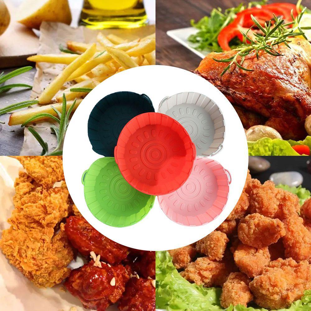 Giỏ Silicone Tròn Mềm Tái Sử Dụng Đựng Bánh Pizza Tiện Lợi