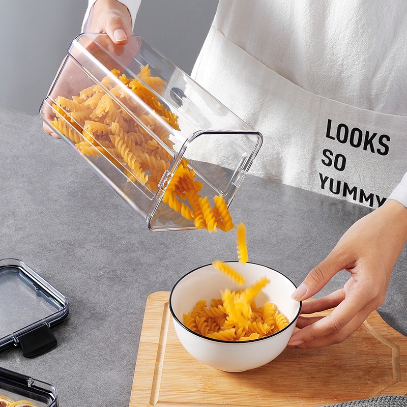 Hộp Nhựa Trong Suốt Đựng Thực Phẩm Có Khóa Tiện Dụng Cho Nhà Bếp