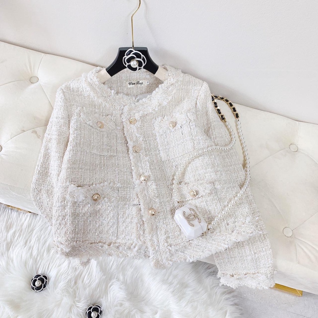Áo Dạ Tweed Dáng Ngắn Phong Cách Hàn Quốc Chamia | BigBuy360 - bigbuy360.vn