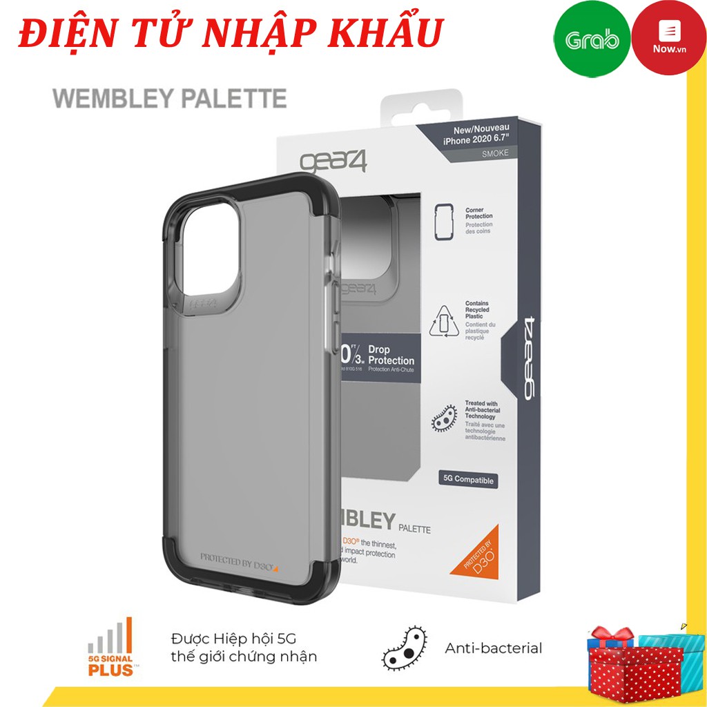 Ốp lưng iphone 12 pro max/12pro/12mini GEAR4 D3O Wembley Palette - Kháng khuẩn, tương thích sóng 5G - CHÍNH HÃNG