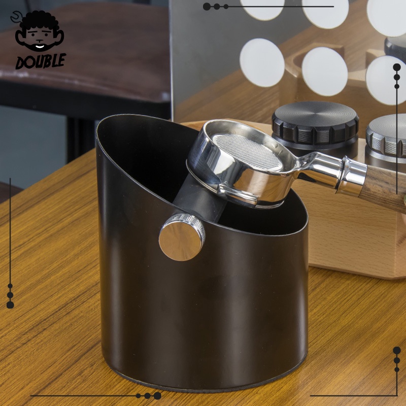 [DOUBLE] Coffee Knock Box Grinds Waste Bucket for Coffee Maker Non-Slip for Home