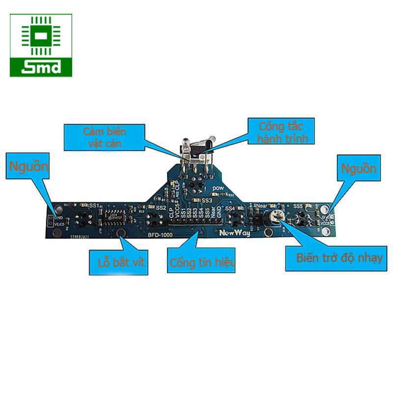 Module cảm biến dò đường vật cản với 5 cảm biến hồng ngoại