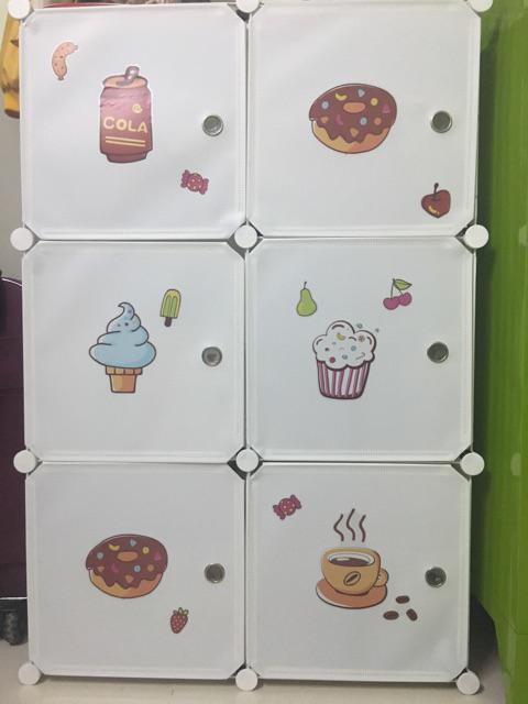 TỦ NHỰA GHÉP 6 Ô ĐỰNG QUẦN ÁO Tặng treo đồ.