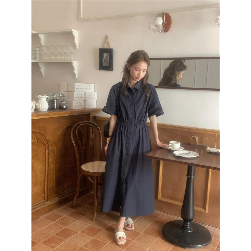 Đầm Thun polo Tay Ngắn Màu Sắc Đơn Giản 63632