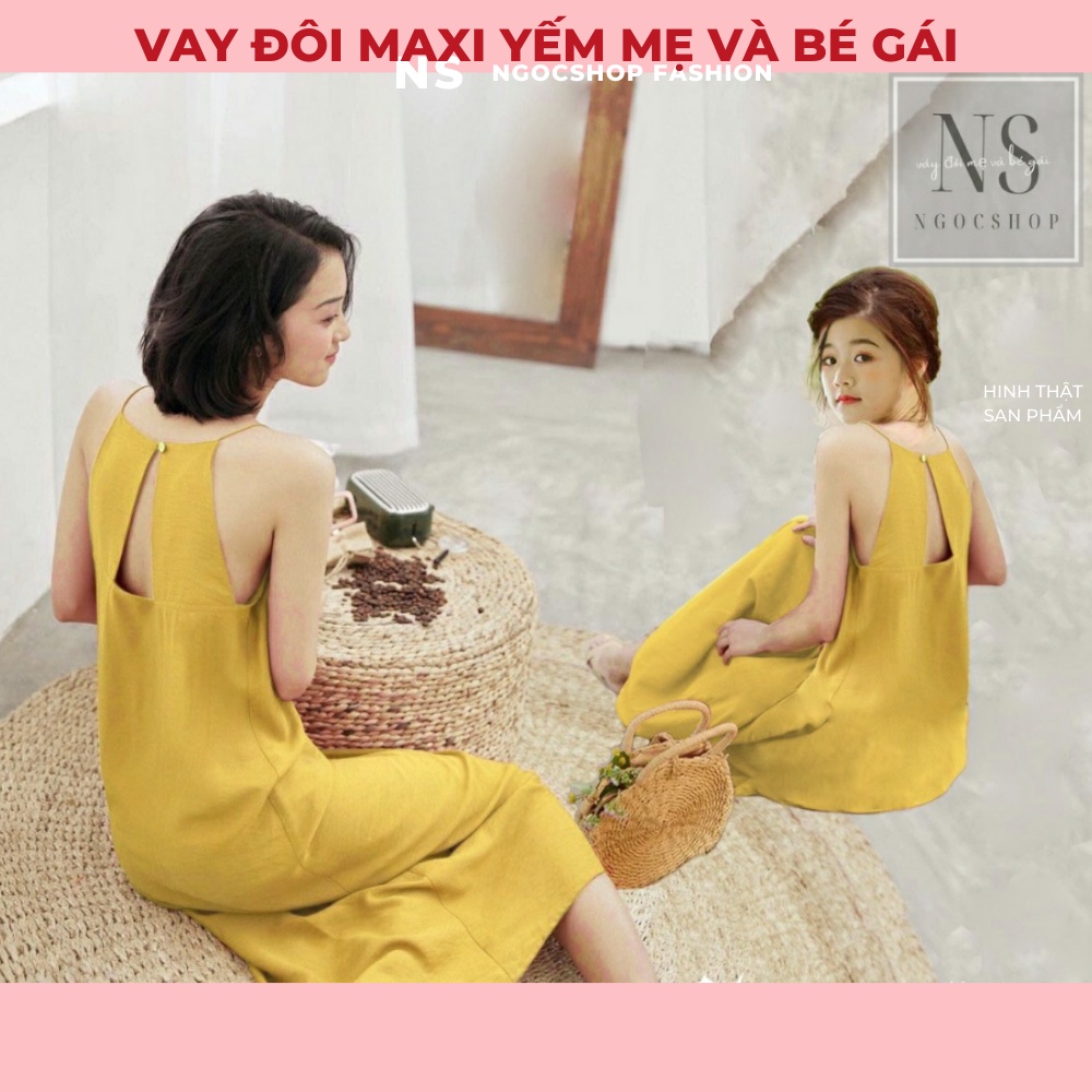 Váy yếm mẹ và bé maxi đi biển sang chảnh ( HÌNH THẬT + VIDEO )
