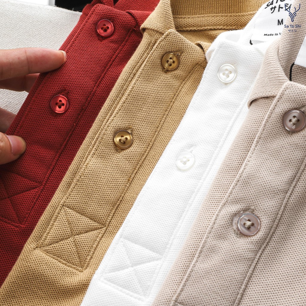 |Hẻm Store| Áo Polo Nam SATOSHI SAPL22 Tay Ngắn cổ sơ mi dáng suông chất liệu cotton dễ mặc thấm hút mồ hồi tốt màu trắn | BigBuy360 - bigbuy360.vn