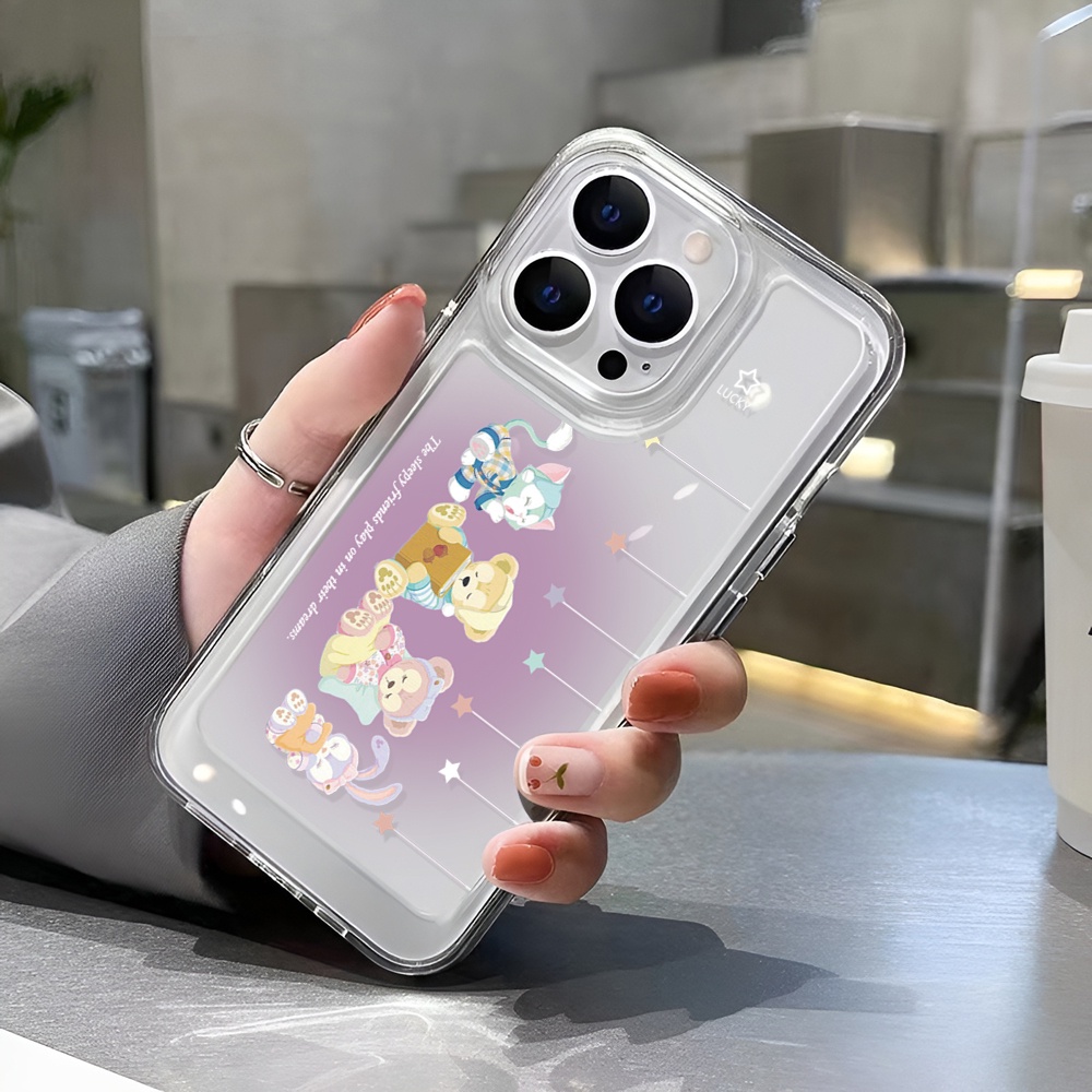 Ốp Điện Thoại Tpu Trong Suốt In Hình Gia Đình Gấu duffy Không Gian Cho iphone 14ProMax 14Plus 13 11 12 7Plus X XR