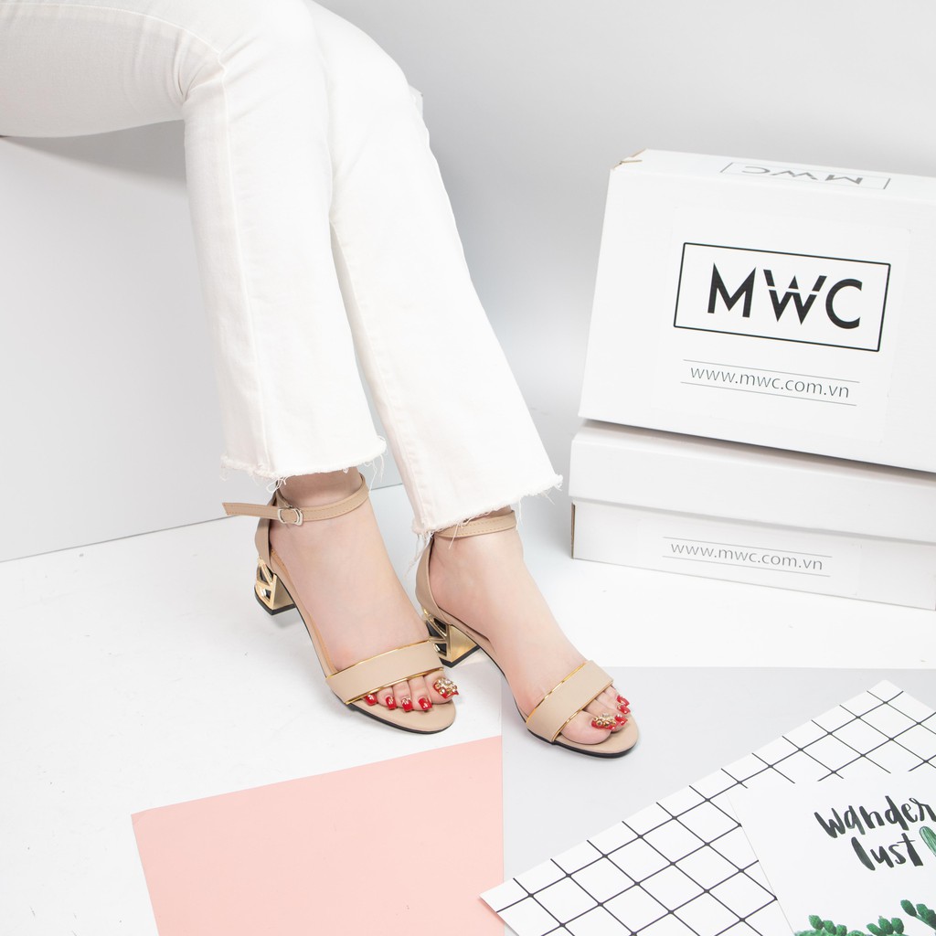 Giày Cao Gót MWC Quai Ngang Viền Gót Sang Trọng NUCG- 3590