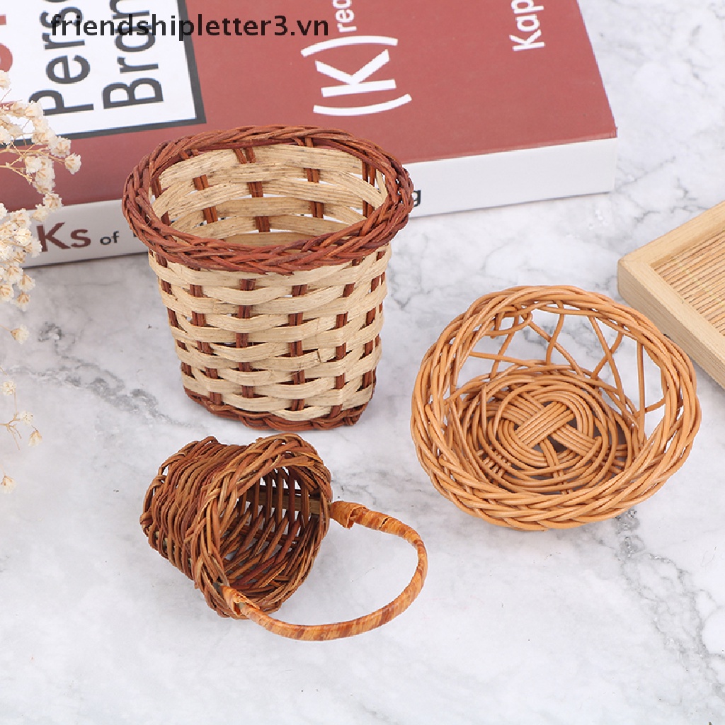 Giỏ Đan Tay Mini Đựng Rau Củ Quả Tỉ Lệ 1: 12 Trang Trí Nhà Búp Bê