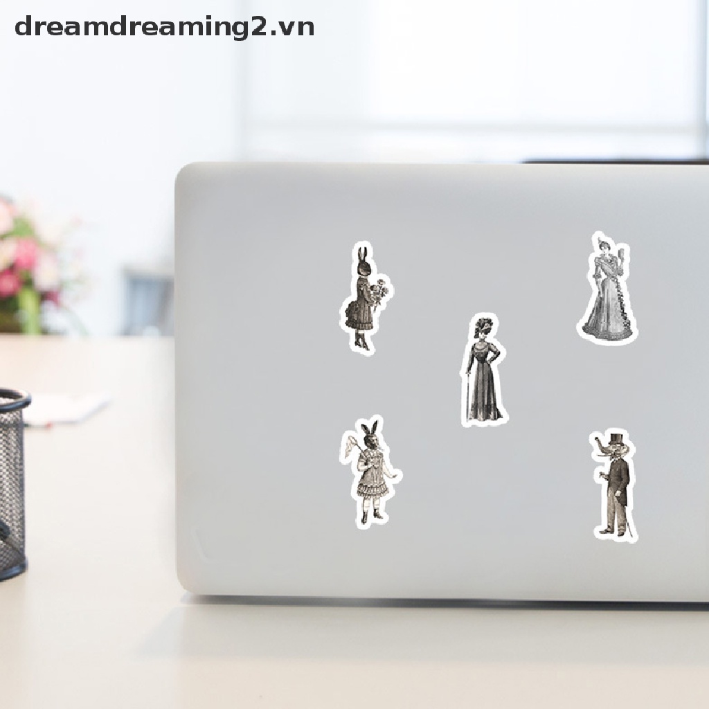 Set 50 Sticker Dán Trang Trí Sổ Tay Phong Cách Cổ Điển