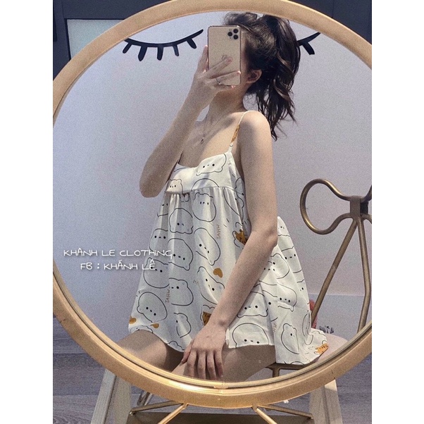 SET NGỦ LỤA 2 DÂY LỤA MANGO NGN HỌA TIẾT ĐÁNG YÊU HOT HIT | BigBuy360 - bigbuy360.vn