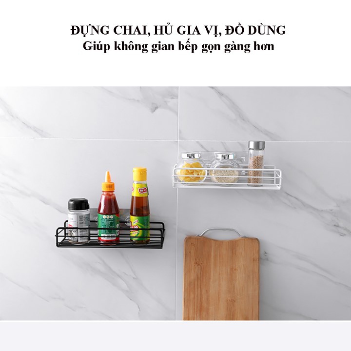 Kệ nhà tắm RONGLING 2530 giá sắt để đồ đa năng dán tường cực chắc không cần khoan đục