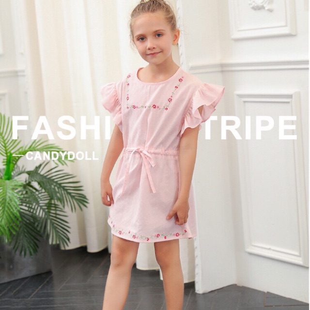 Váy cánh tiên thêu hoa 2-8T