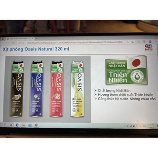 Xịt phòng oasis 320ml nhiều mùi hương lựa chọn.