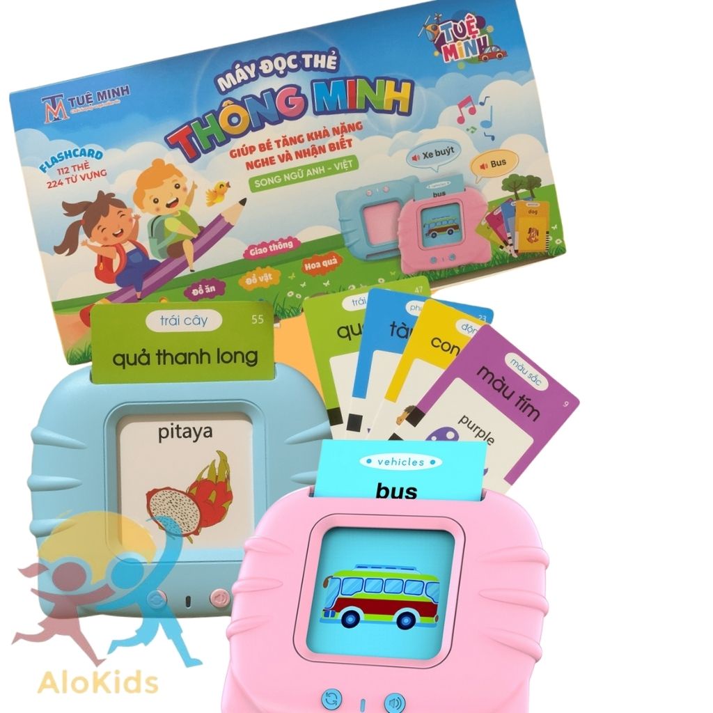 Máy Đọc Thẻ Thông Minh Cho Bé 112 Thẻ 224 Từ Kết Hợp Song Ngữ Anh-Việt Shop Alokidstb