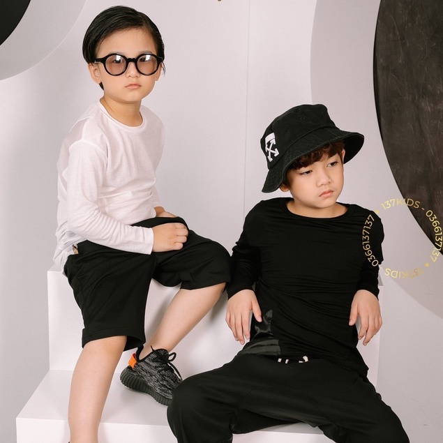 Áo phông cotton dài tay phong cách hiphop cho bé trai 137KIDS