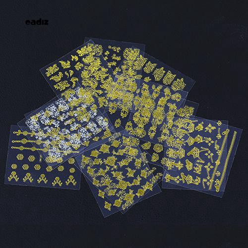 [Hàng mới về] Bộ 12 tờ hình dán móng tay họa tiết Giáng sinh 3D nghệ thuật