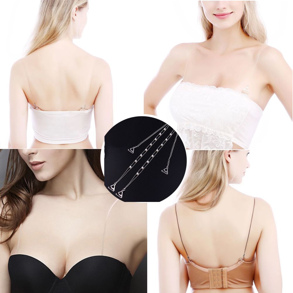 Dây áo ngực đính ngọc trai nhân tạo chống trượt điều chỉnh được thời trang cho nữ