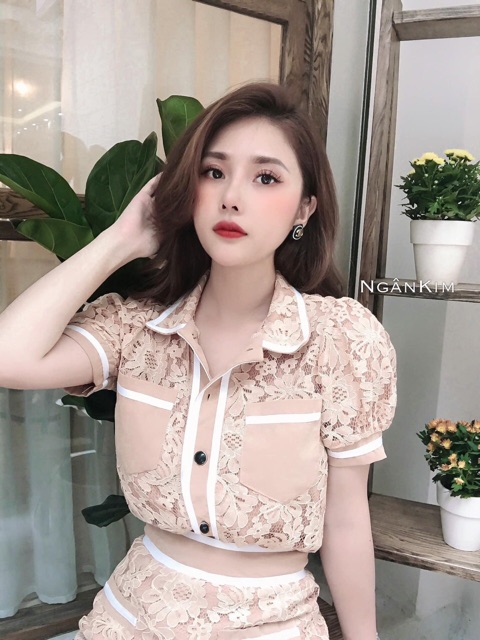 Set áo chân váy ren tiểu thư cực đẹp 3 màu