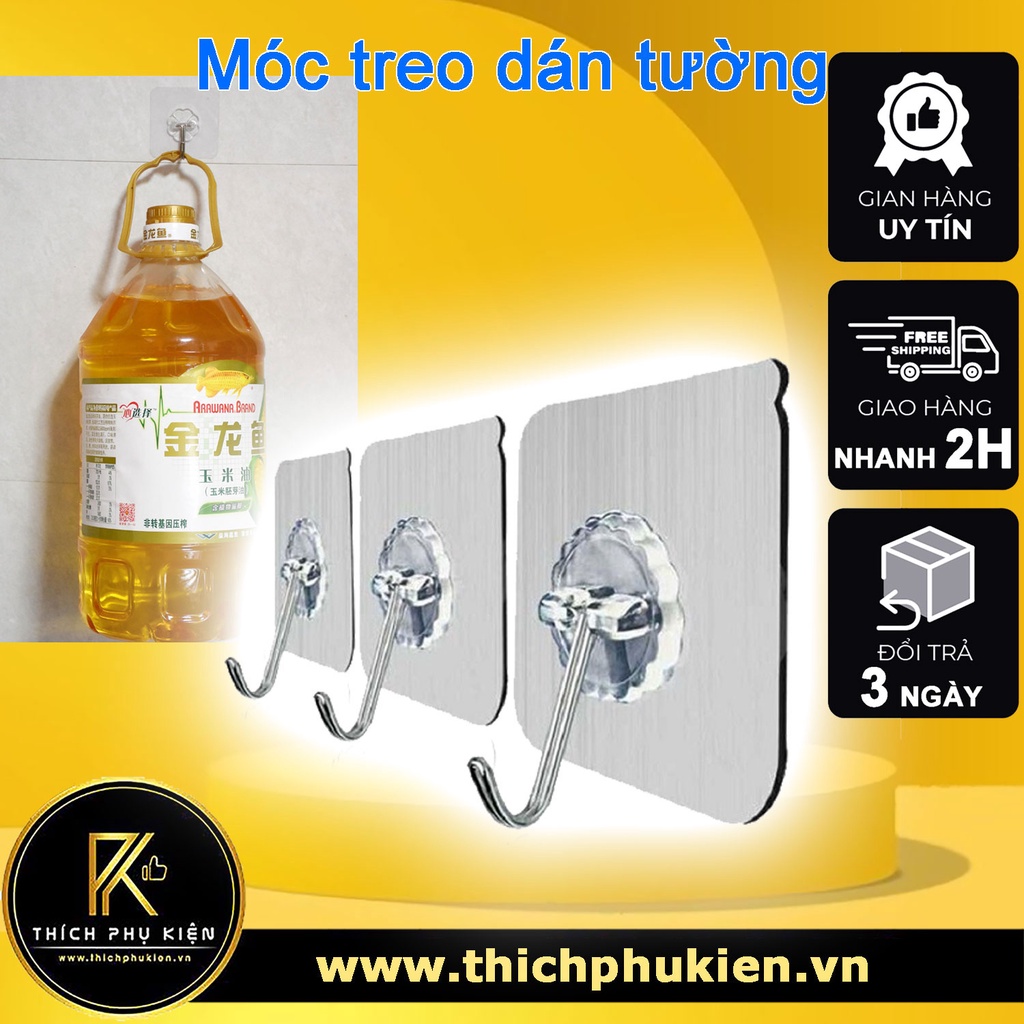 COMBO 10 Móc Dán Tường Siêu Dính Đa Năng Treo Đồ Dùng, Chịu Lực Tốt Dưới 2kg