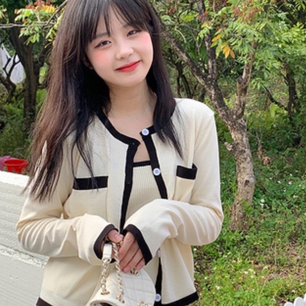 【ZHELIHANGFEI】Áo Khoác Cardigan Dệt Kim Không Tay Xinh Xắn Cho Nữ Tw