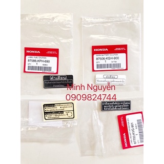 Tem thông số Wave chính hãng honda