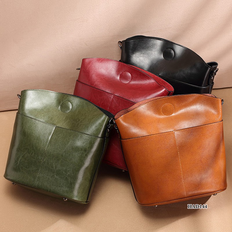 Samdo: Túi da thật cao cấp phong cách Hàn Quốc -  Chính hãng Huada - da trơn trẻ trung công sở đi làm, đi chơi HAD144