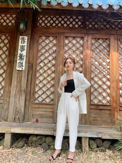 Set Blazer và quần baggy trắng