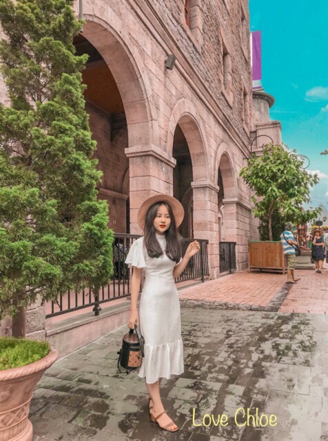 Đầm maxi trắng đuôi cá tay cánh tiên đi biển, đi tiệc / Hàng có sẵn | BigBuy360 - bigbuy360.vn