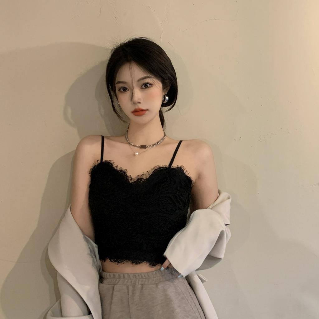 Áo hai dây XIAOZHAINV phối ren thời trang quyến rũ cho nữ