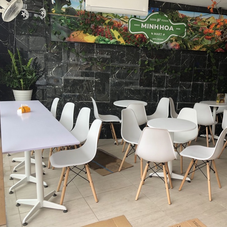 Bàn Tròn Cafe Eames Chân Trụ sơn tĩnh điện bền đẹp